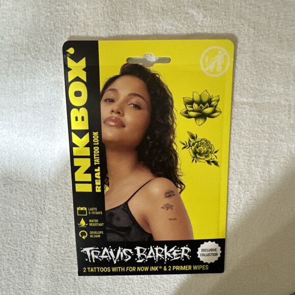 Inkbox Temporary Tattoos, Lotus+Peony ,‎ Travis Barker - Picture 1 of 4